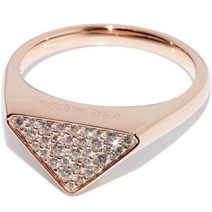 Prada K18PG Diamond Signet Ring